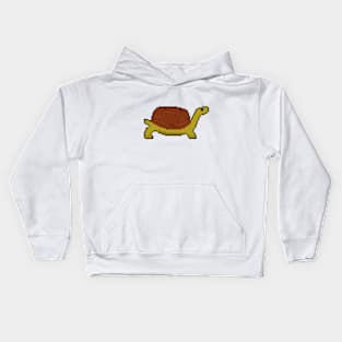 Turtle Serenity: Tranquil Pixel Art Turtle Illustration Kids Hoodie